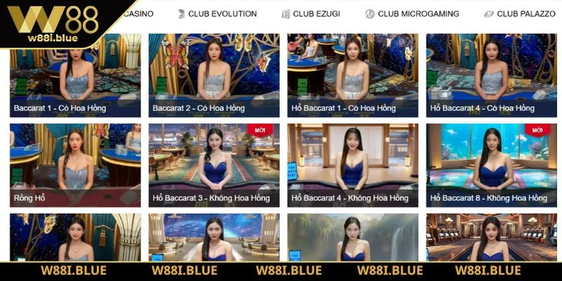 Trang chủ 233 Sảnh casino trực tuyến W88 hấp dẫn với nhiều trò kinh điển
