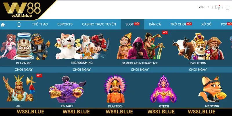 Trang chủ 227 W88 hợp tác cùng nhiều nhà cung cấp game nổi tiếng thế giới